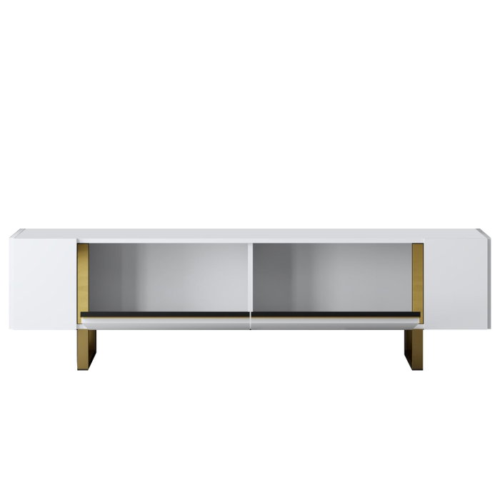 Hanah Home Mueble para TV Blanco y Dorado Hanah Home Mueble para TV Blanco y Dorado